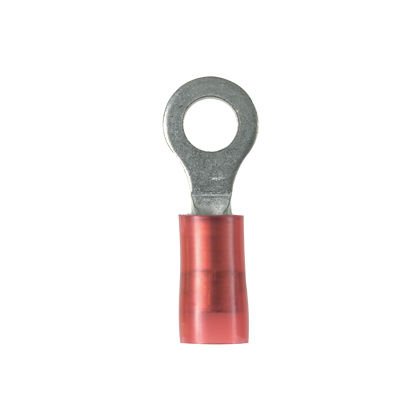 Halka terminal, 22-18 AWG, 4. saplama boyutu, dar dil, izole naylon, standart paket.