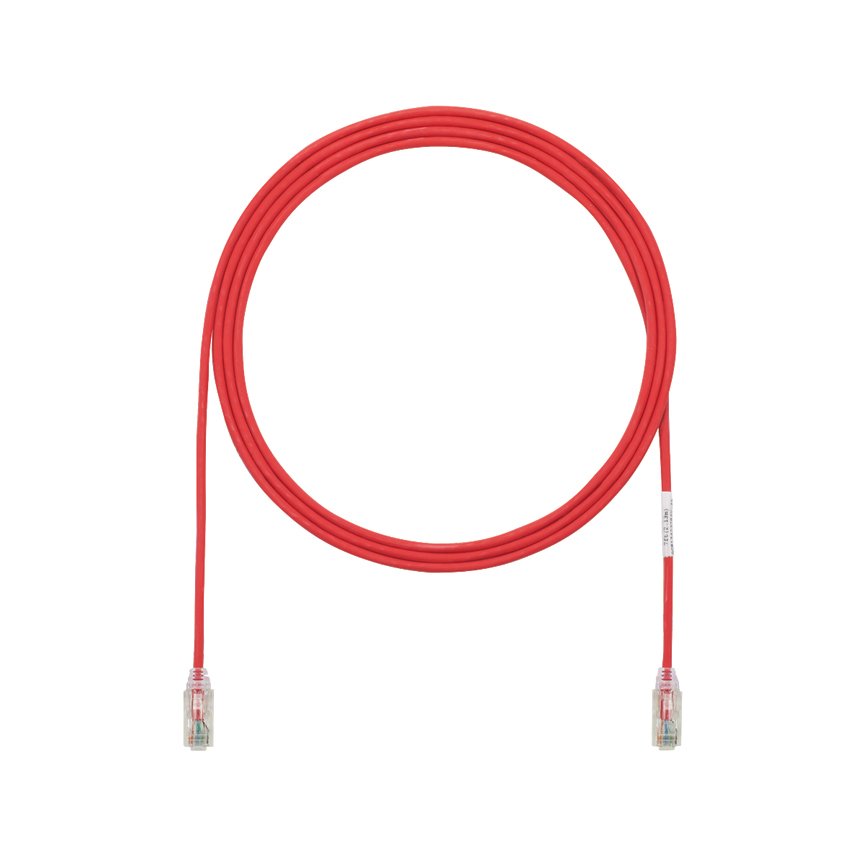 Kategori 6 Performans, her iki ucunda TX6 ™ Modüler Fiş ile 28 AWG UTP ara kablosu. Kırmızı, 8, 48pc.