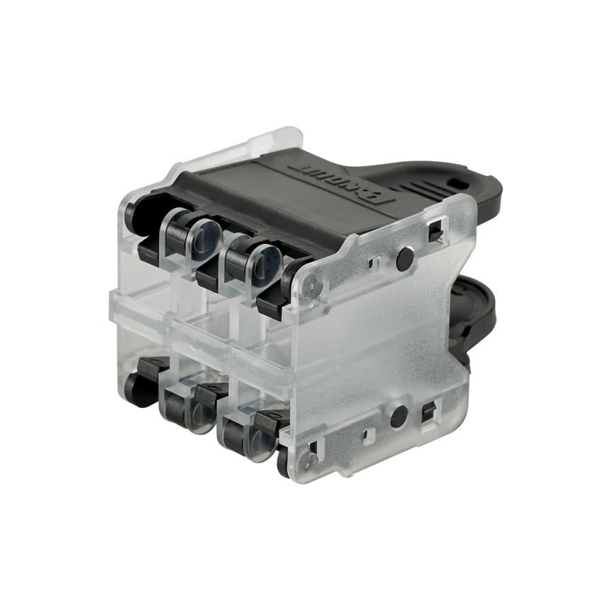 QuickNet Tak Paketi Siyah, altı Panduit RJ45 modüler fişleri kabul eder.