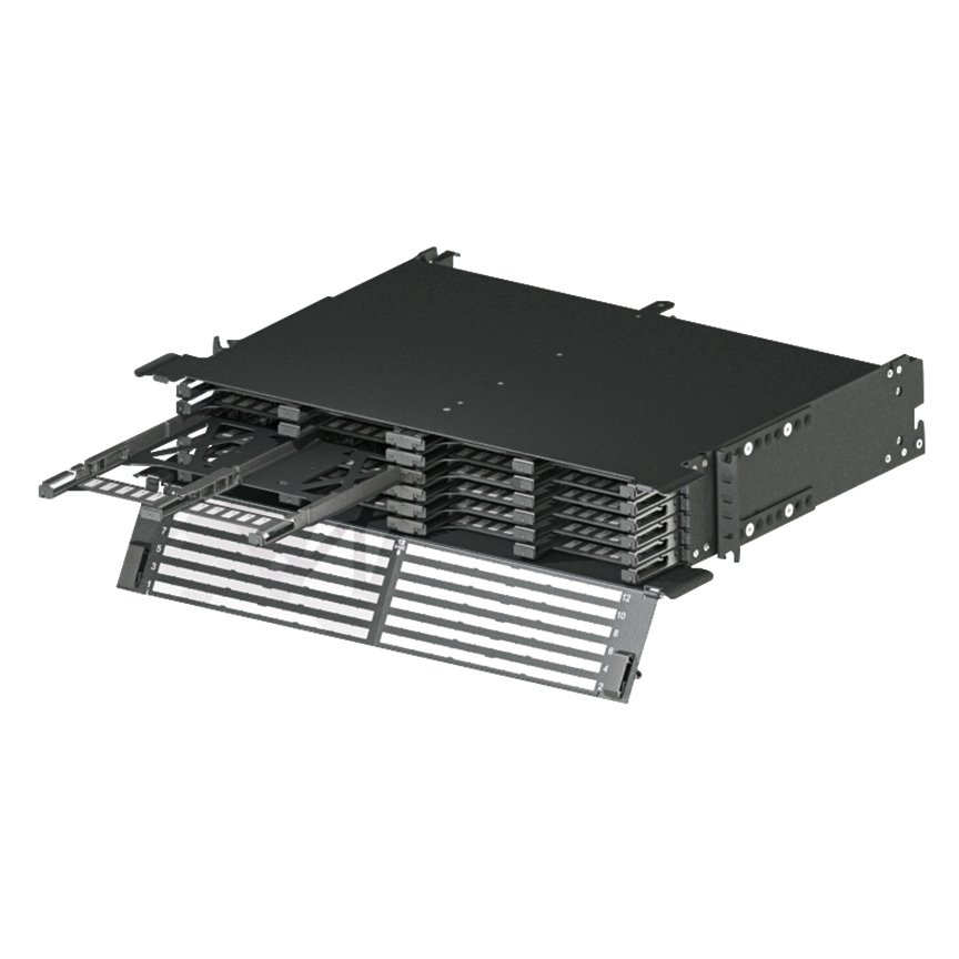 HD Flex ™ Fiber Muhafaza, 2 RU, 4-Port Siyah.