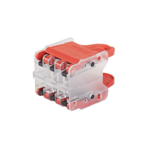 QuickNet Tak Paketi Kırmızı, altı Panduit RJ45 modüler fişleri kabul eder.