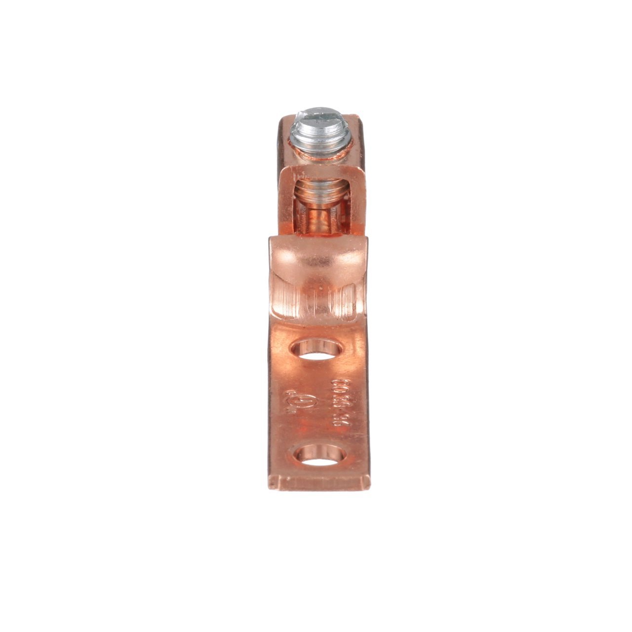 6. AWG, 3/16 (4.8mm) saplama deliği - İki delikli, bakır, tek kovan, oluklu vida, 14 # dil kulağı yüzen ofset.
