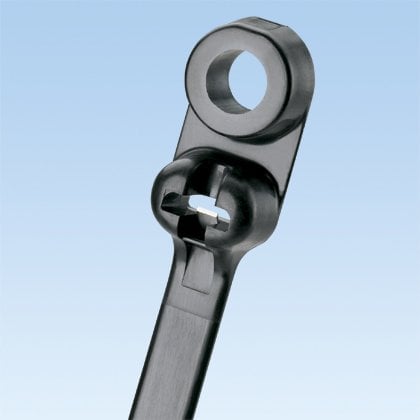 Kubbe-Top® diken ty kelepçe bağı, standart kesiti, # 10 (M5) vida, 12.5 (318mm) uzunluğu, siyah hava şartlarına dayanıklı naylon 6.6,.