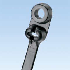 Kubbe-Top® diken ty kelepçe bağı, hafif-ağır kesiti, 1/4 (M6), vida, 15.5 (394mm) uzunluk, hava şartlarına dayanıklı naylon 6.6, siyah, standart paket.