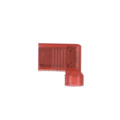 titreşime dayanıklı, dik açılı tarzı dişi bağlantı kesme pirinç ve kalay kaplama mesafesindedir. Tamamen kırmızı naylon içinde izole edilmiştir. Bu 0.250 x 0.032 (6.3 x 0.8 mm) bir sekme boyutuna sahiptir ve 22-18 AWG (0.5-1.0 mm²) bir tel desteklemektedi