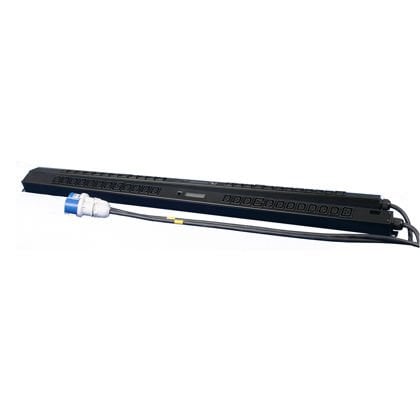 SmartZone ™, agrega ve çıkış güç izleme, dikey 1RU, 16 A, üç faz başına 18 IEC C-13 ve 6 IEC Cı-19 kilitleme kapları, IEC 60309-6H 2P + E fiş, LCD 230V PDU'yu Ağ Geçidi Etkin Ağ Geçidine bağlantı için seri port ile görüntülenir. on sent