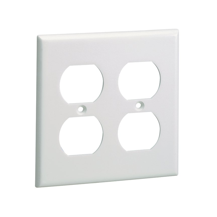 Vida-On Çift Gang Dikdörtgen Faceplate. Kapaklar İki NEMA Standart 106 Dubleks Elektrik Outlet veya İki Standart 106 Haberleşme Modülü Çerçeveler, Ofis Slate