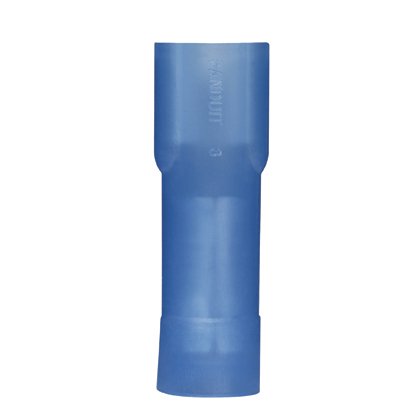 Supra kavrama ™ dişi bağlantı kesme pirinç ve kalay kaplama mesafesindedir. Tamamen mavi naylon içinde izole edilmiştir. Bu 0.187 x 0.020 (4.9 x 0.5 mm) bir sekme boyutuna sahiptir ve 16-14 AWG (1.5-2.5 mm²) bir tel desteklemektedir. Ayrıca uzun (22.6 mm)