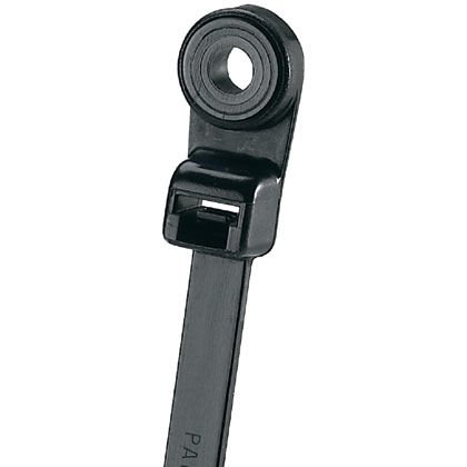kelepçe bağı, standart bir kesite, # 10 (M5) vida, 7.9 (201mm) uzunluğu, ısı stabilize naylon 6.6, siyah kilitleme Pan Ty®.