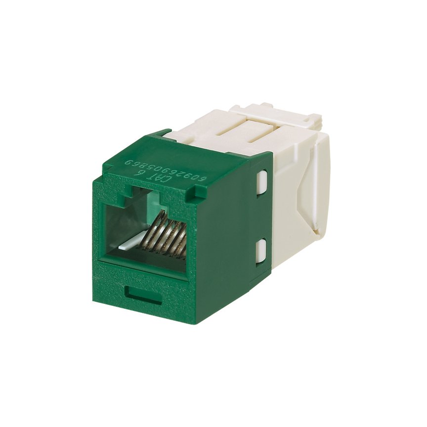 Kategori 6, RJ45, 8-konumunda, 8 telli genel modülü, dökme sevk edilir. Yeşil.