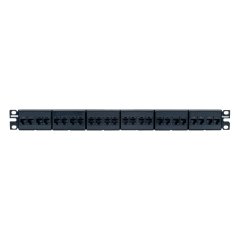 Siyah 24 bağlantı düz bağlantı patch panel, 24 önceden monte RJ45 kategori 5e kanal uyumlu bağlantı elemanları (1 TR) içerir