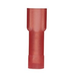 Supra kavrama ™ dişi bağlantı kesme pirinç ve kalay kaplama mesafesindedir. Tamamen kırmızı naylon içinde izole edilmiştir. Bu 0.187 x 0.032 (4.8 x 0.8 mm) bir sekme boyutuna sahiptir ve 22-18 AWG (0.5-1.0 mm²) bir tel desteklemektedir. Bu (22.6 mm) uzunl