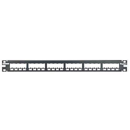 Kısa Com tüm metal siyah patch panel korumalı modüler 24 bağlantı, (1 RU).