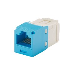 Kategori 6, RJ45, açık mavi, 8-konumu, 8 telli evrensel modülü.