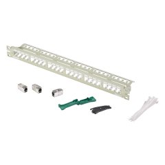 Strain Relief Bar ve Kategori 6a Ekranlı Jack Modülleri ile 24 Liman Tüm Metal Modüler Patch Panel