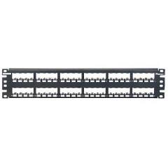 Kısa Com tüm metal siyah patch panel korumalı modüler 48 bağlantı, (2 RU).