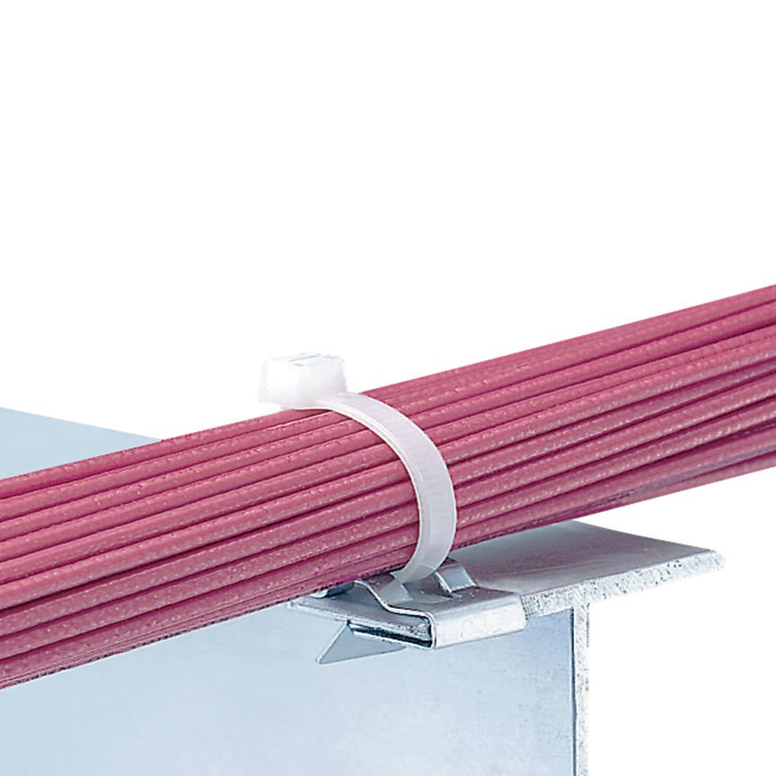 Metal klipsli kablo bağına, mekanik olarak kaplanır, .31'' (8.0mm) yüksekliği bağlama.