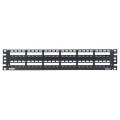 Kısa Com tüm metal siyah yerleşik suşu kabartma bar, (2 RU) ile patch panel korumalı modüler 48 bağlantı.