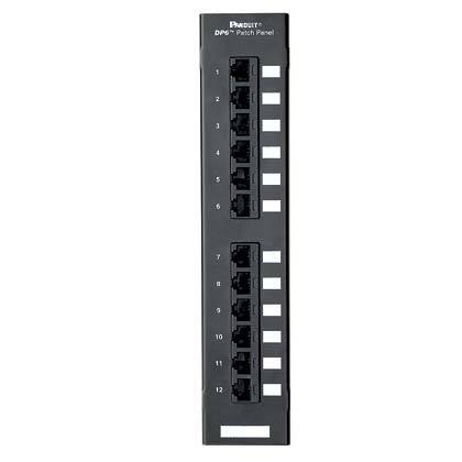 DataPatch 12 Bağlantı kategorisi 5e siyah düz patch panel punchdown. 89d dirseğe monte edilir.