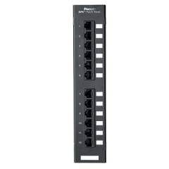 DataPatch 12 Bağlantı kategorisi 5e siyah düz patch panel punchdown. 89d dirseğe monte edilir.