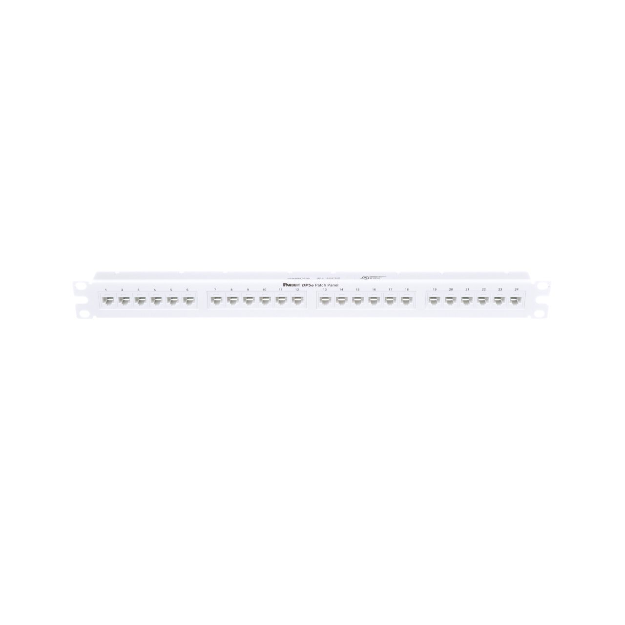 Punchdown Patch Panel, Cat 5e, Düz, 24 portları, 1 RU, Beyaz