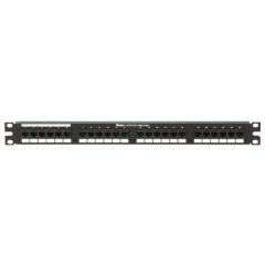 Siyah DataPatch 24 bağlantı kategorisi 5e RJ21-için-RJ45 (8-pin) patch panel, (1 RU).
