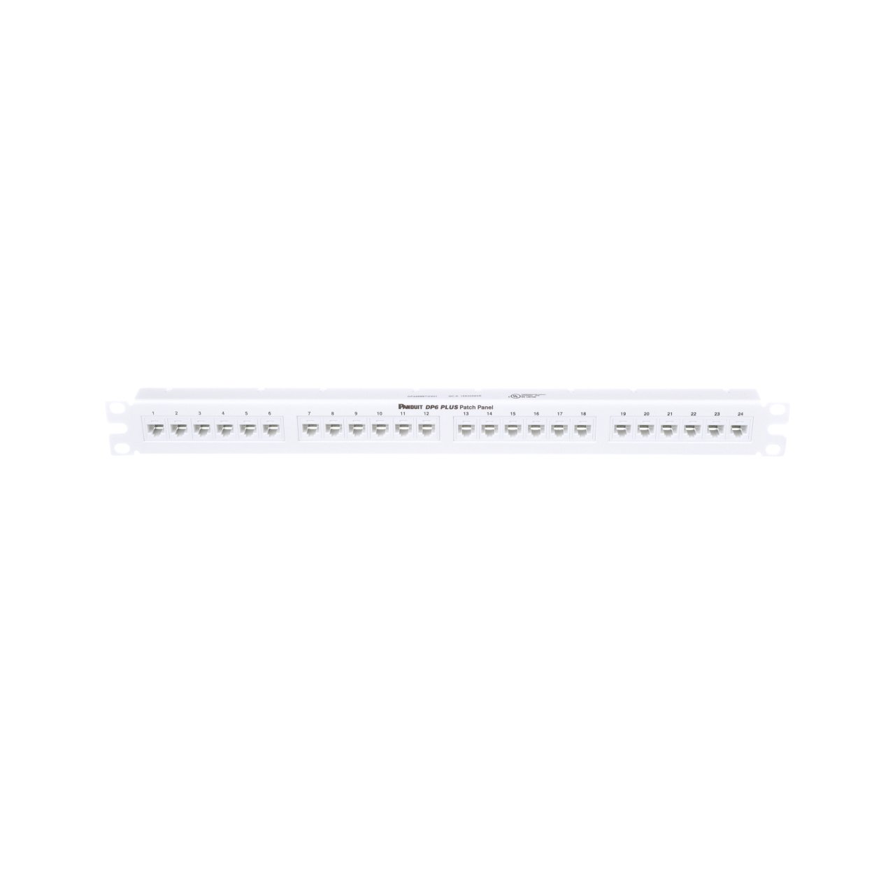 Punchdown Patch Panel, Cat 6, daire, 24 bağlantı noktası, 1 RU, beyaz