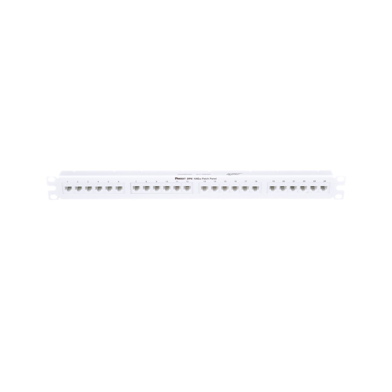 Punchdown Patch Panel, Cat 6A, daire, 24 bağlantı noktası, 1 RU, beyaz