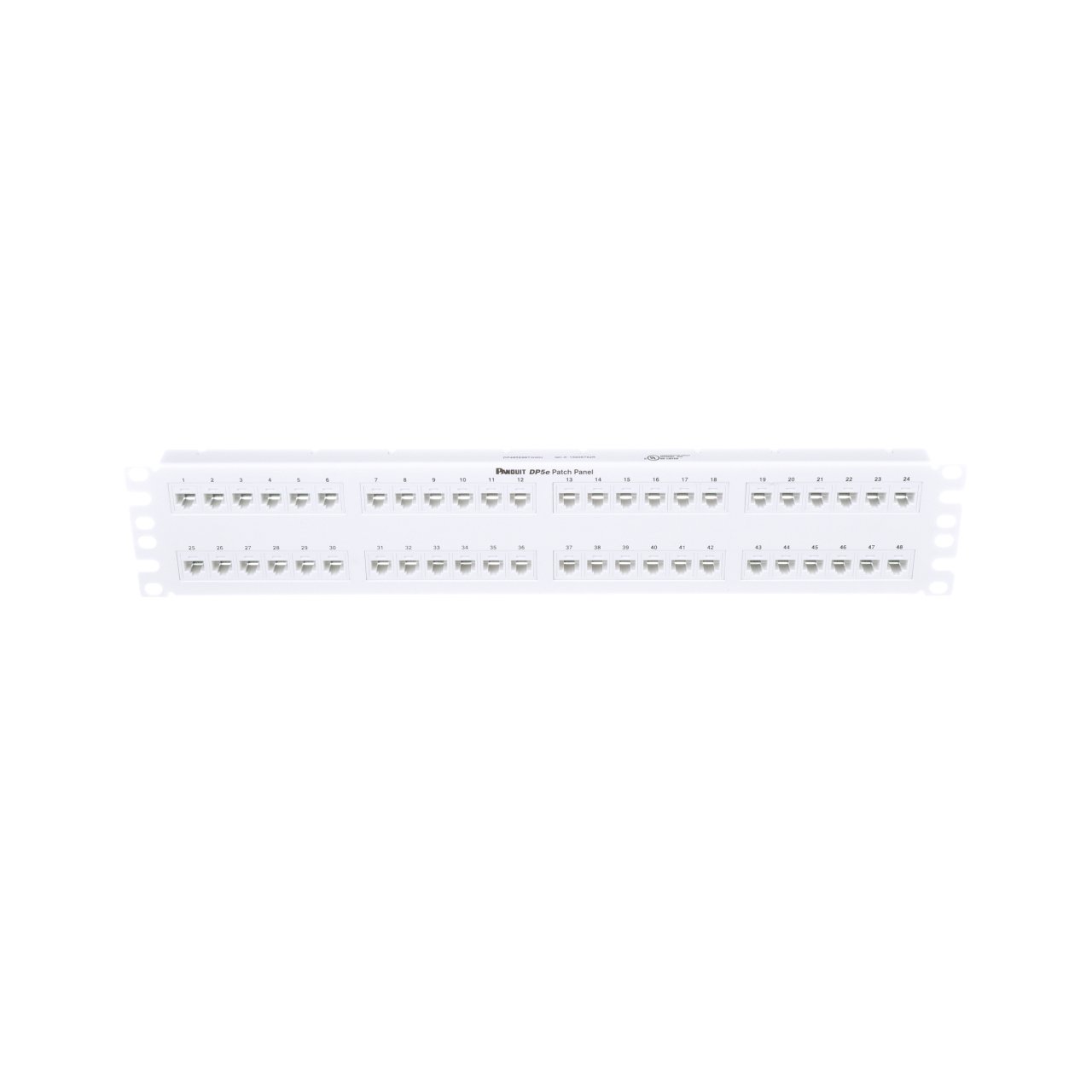Punchdown Patch Panel, Kedi 5e, daire, 48 portu, 2 RU, beyaz