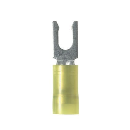 Kilitleme Çatal Terminali, yalıtımlı naylon, huni giriş, 12-10 AWG, 10. damızlık boyutu, toplu paketi.