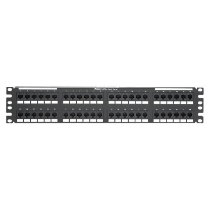 Siyah DataPatch 48 bağlantı kategorisi 5E punchdown düz patch panel (2 RU).