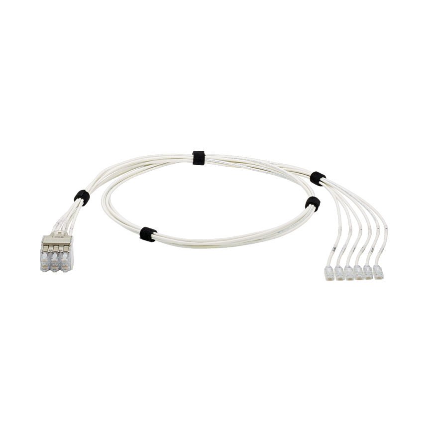 QuickNet Yama koşum diğer ucunda bir bir ucunda 6-Pack gömülü hale getirilmiş tıkaçtaki Pack ve modüler fişli Kategori 6 (SD), UTP CM / LSZH bakır kablosu contructed geçin.