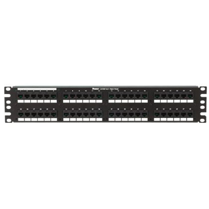 Siyah DataPatch 48 bağlantı kategorisi 5e RJ21-için-RJ45 (8-pin) patch panel, (2 RU).