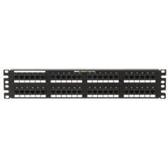 Siyah DataPatch 48 bağlantı kategorisi 5e RJ21-için-RJ45 (8-pin) patch panel, (2 RU).
