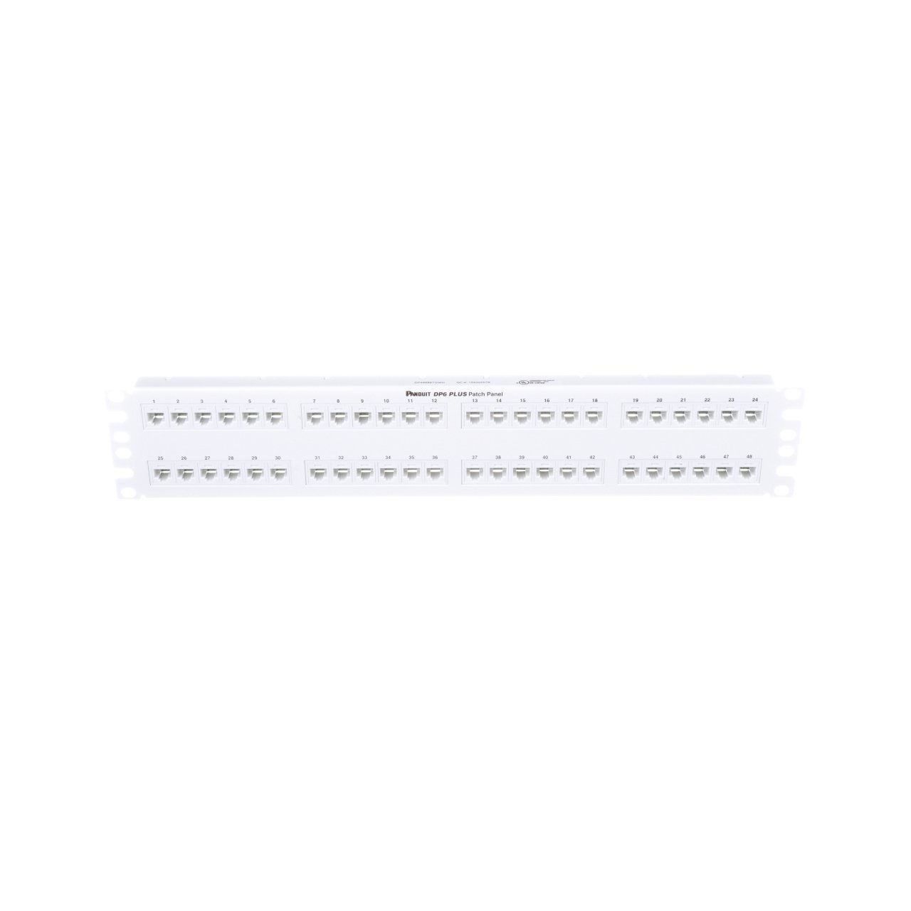 Punchdown Patch Panel, Cat 6, daire, 48 portu, 2 RU, beyaz