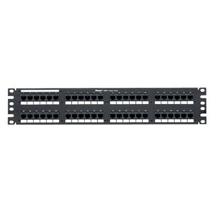 Siyah DataPatch 48 bağlantı kategori 6 punchdown düz patch panel (2 RU).