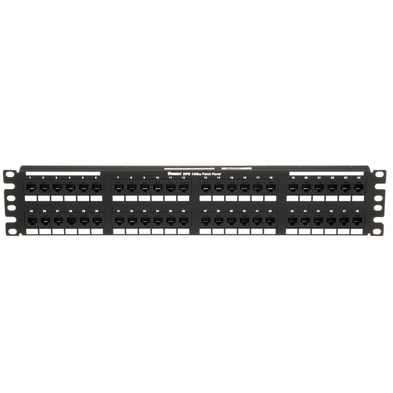 Punchdown Patch Panel, Cat 6A, daire, 48 portu, 2 RU, beyaz