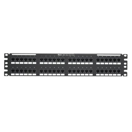 Siyah DataPatch 48 bağlantı kategorisi 6A punchdown düz patch panel (2 RU).