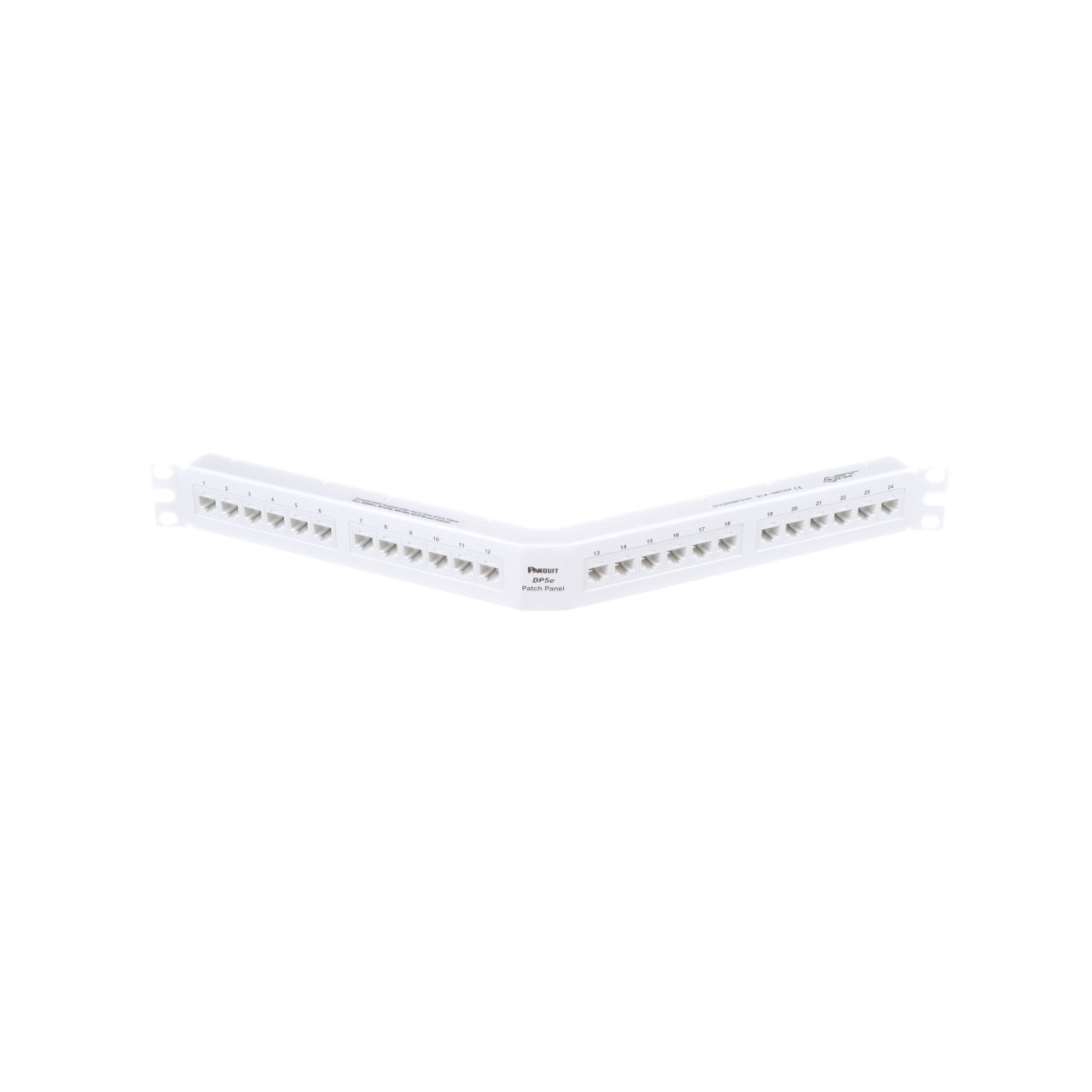 Punchdown Patch Panel, Kedi 5e, açılı, 24 bağlantı noktası, 1 RU, beyaz