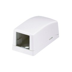 Mini Com® yüzey kutusu bir Mini-Com® Modülü kabul monte. Yapışkan arkalık ile birlikte verilir. Arktik Beyaz.