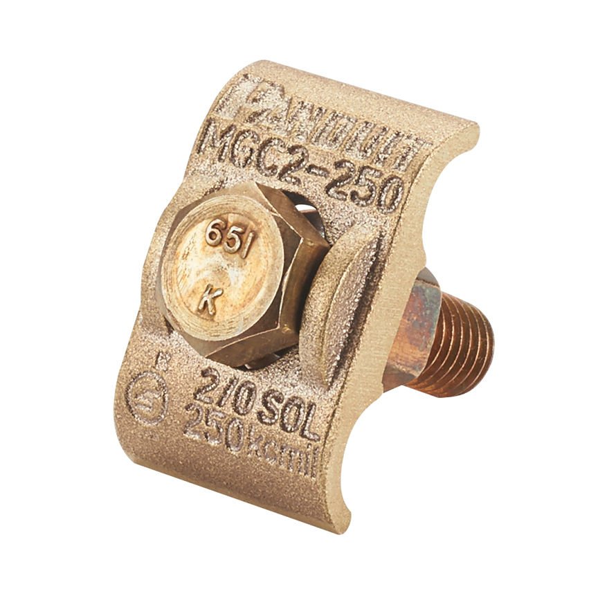 Mekanik Topraklama Bağlayıcı, 1/4'' 2 Bakır Kablolar Kalın Bar, 2/0 AWG Sol - 250 kcmil, 1/2'' Stud