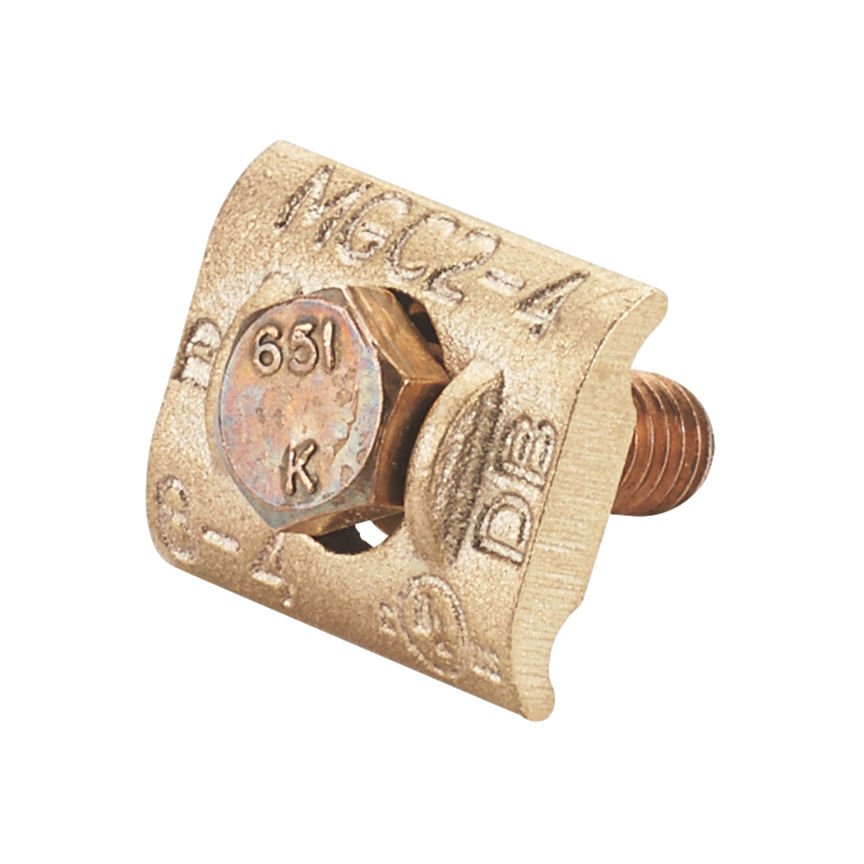 Mekanik Topraklama Bağlayıcı, 1/4'' 2 Bakır Kablolar Kalın Bar, 8 AWG Sol - 4 AWG Str, 3/8'' Stud
