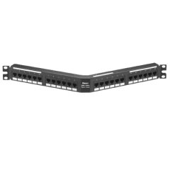 Siyah DataPatch 24 bağlantı kategorisi 6X punchdown açılı patch panel (1 RU).