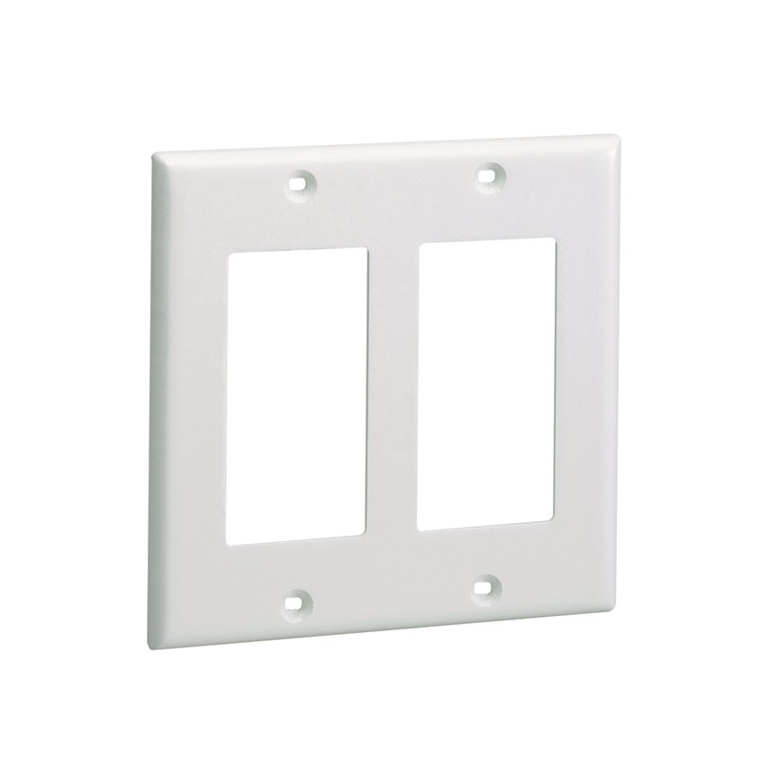 Vida-On Çift Gang Dikdörtgen Faceplate. İki NEMA Standart Elektrik Outlet veya İki Standart Dikdörtgen Haberleşme Modülü Çerçeveler, Ofis Slate Kapaklar