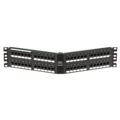 Siyah DataPatch 24 bağlantı kategorisi 5e RJ21-için-RJ45 (8-pin) açılı patch panel (2 RU).