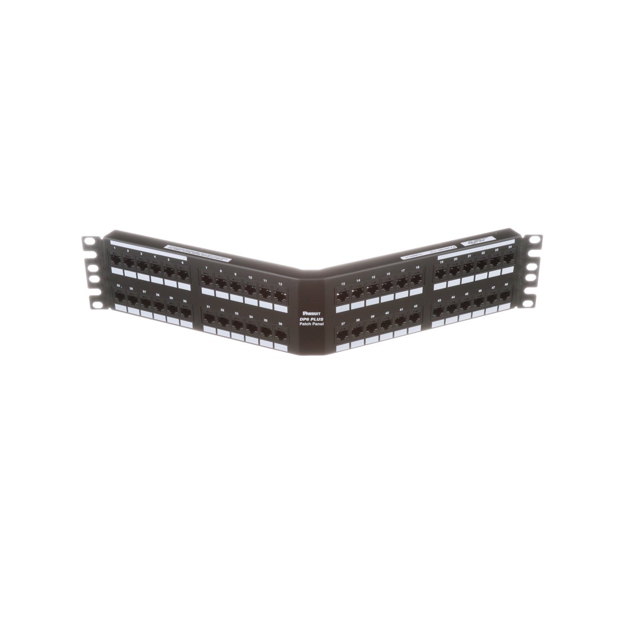 Siyah DataPatch 48 bağlantı kategori 6 punchdown açılı patch panel (2 RU).