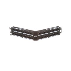 Siyah DataPatch 48 bağlantı kategori 6 punchdown açılı patch panel (2 RU).