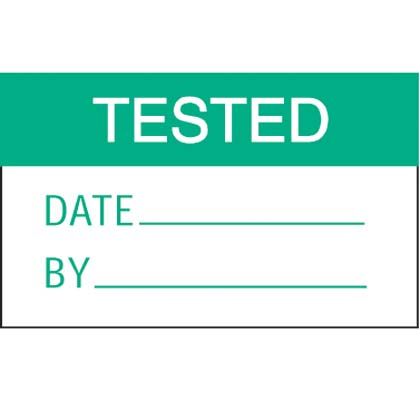 Yazma bölmedeki kalite etiketi, 1.5'' (gösterge), polyester, yeşil / beyaz, dağıtıcının 200 etiket 'tarih, test', H, W 1.0'' x.