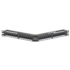 Punchdown Patch Panel, Cat 6A, açılı, 48 portu, 2 RU, beyaz