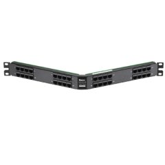 HD68 RJ45-to-siyah patch panel açılı SCSI 32 bağlantı dört 68 iğneli SCSI konektörler (1 RU) kablolu 32 RJ45 bağlantı noktaları vardır.